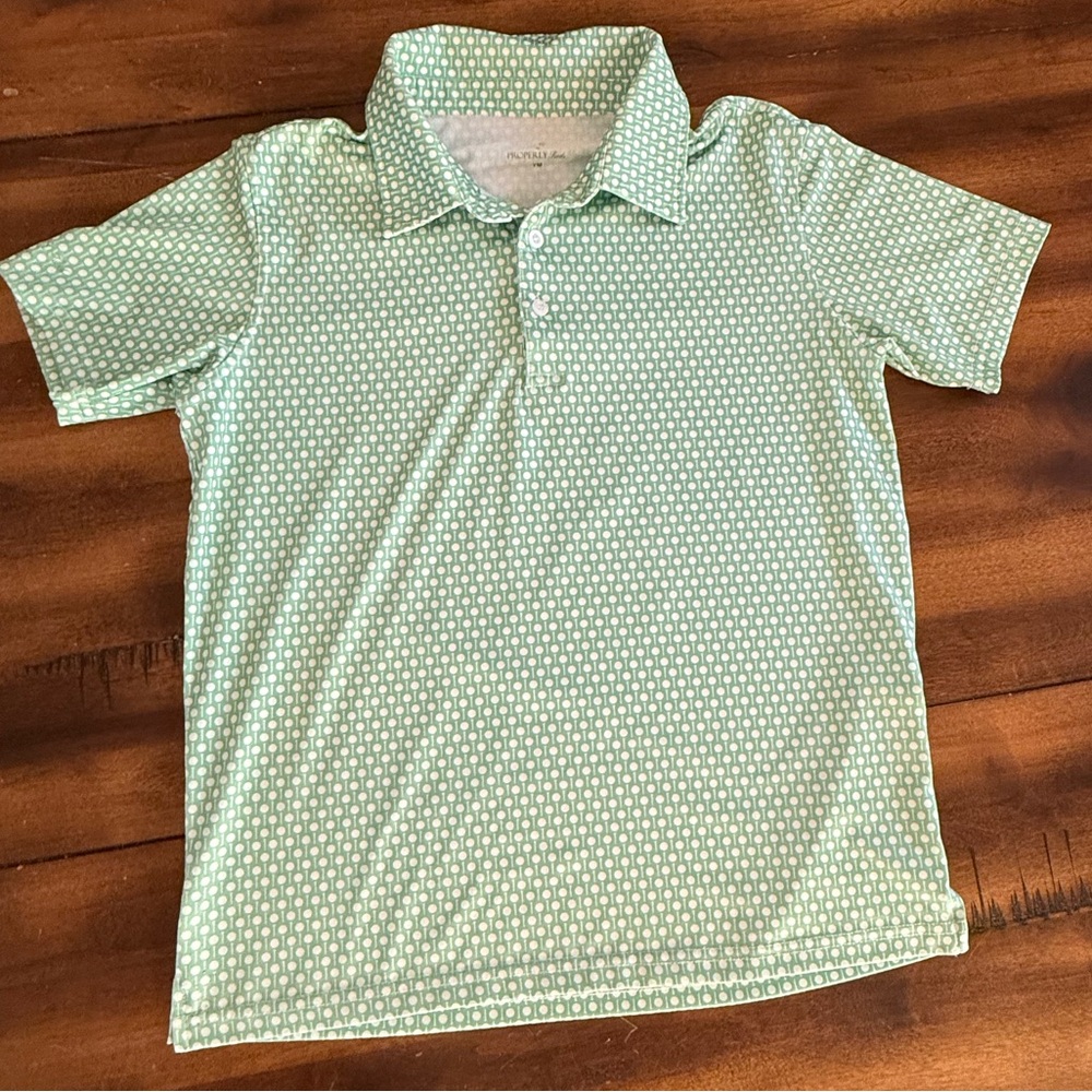 Properly Tied Boys Youth Medium Golf Polo Golf  Ball Tee Graphic Design